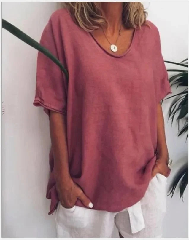 Women's V-neck 3D Print T-shirt