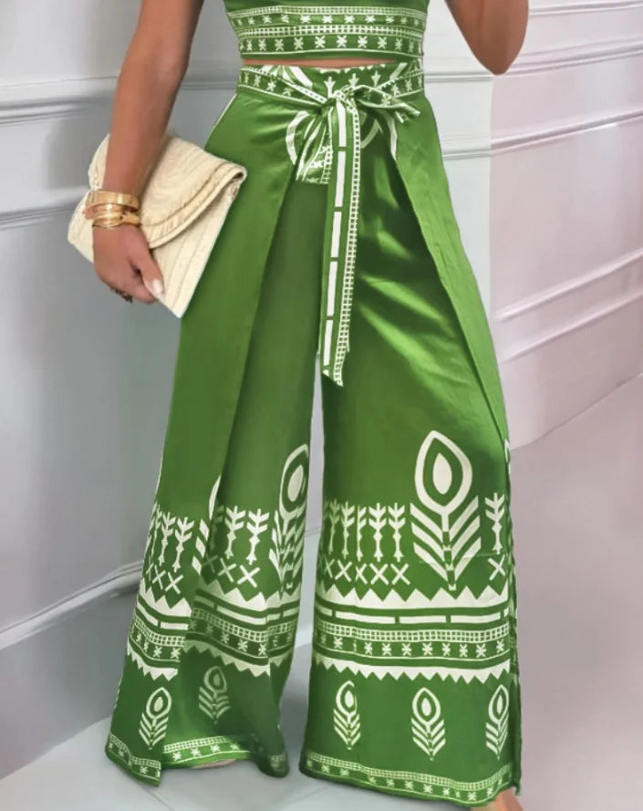 Boho Charm Halter Pant Set