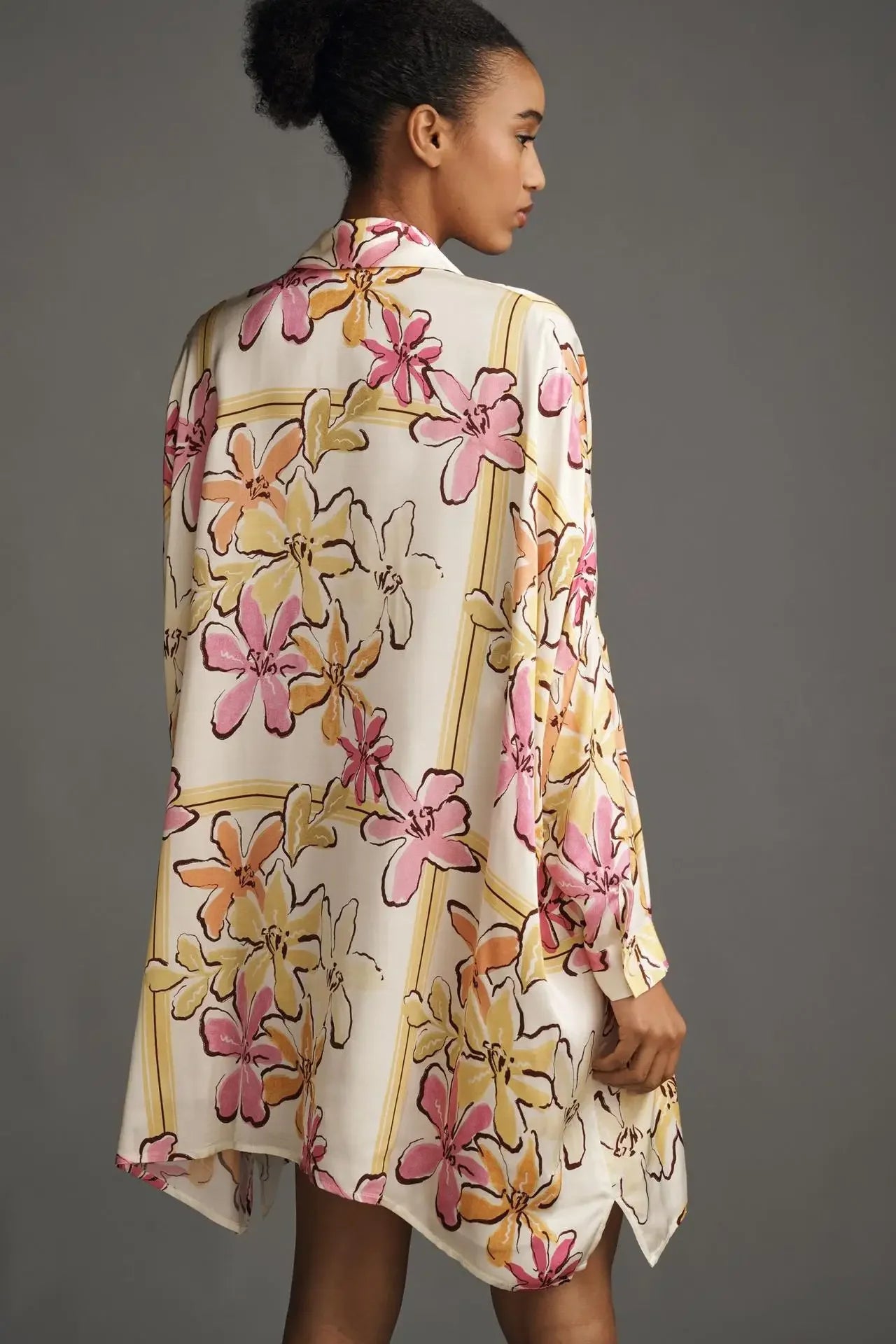 Chic Doodle Print Cardigan Dress