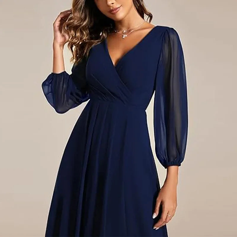 Graceful Ruffle Chiffon Dress
