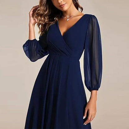 Graceful Ruffle Chiffon Dress