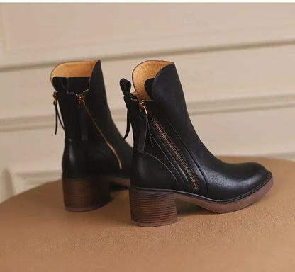 Trendy Mid Zipper Boots