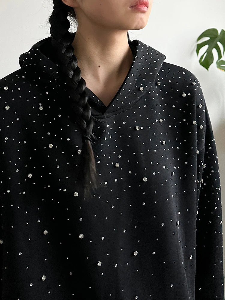 Black Rhinestone Sparkle Hoodie