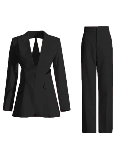 Power Chic Hollow Out Blazer Set