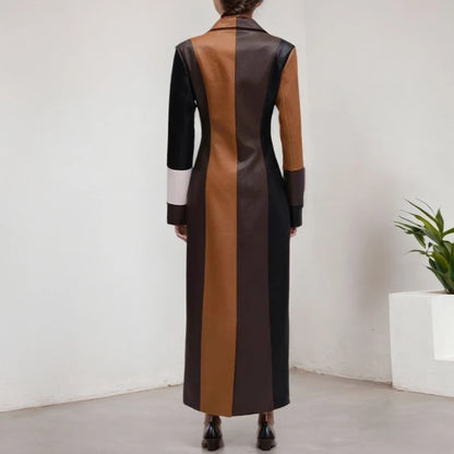 Vintage Style V Neck Long Jacket