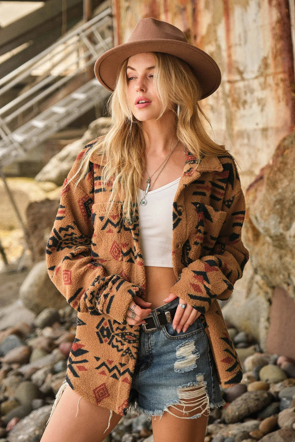 ArtiFolk Vintage Ethnic Print Coat