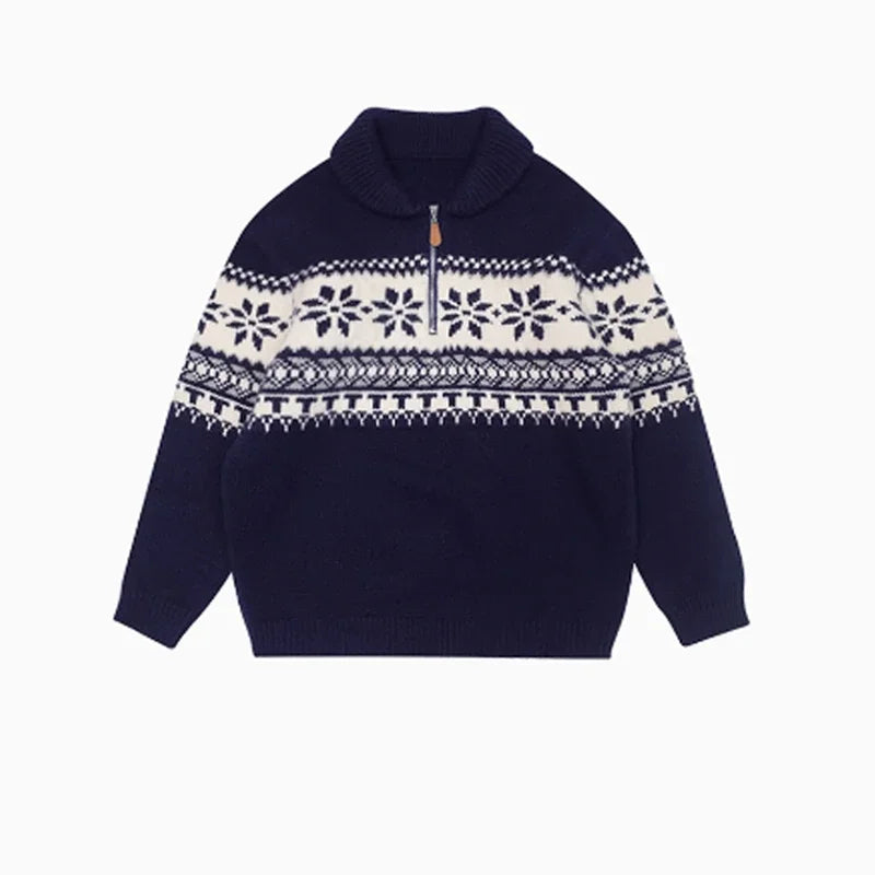 Retro Jacquard Knitted Pullover