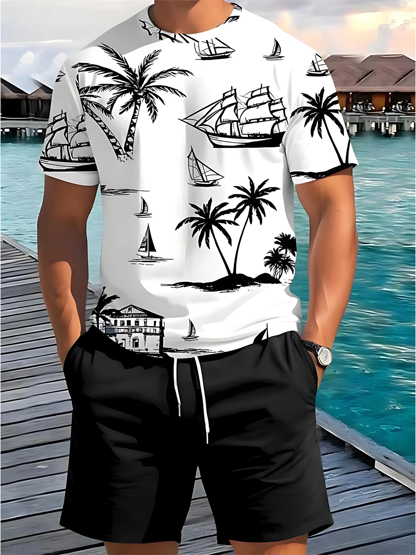 Boho Print Men's Summer Set