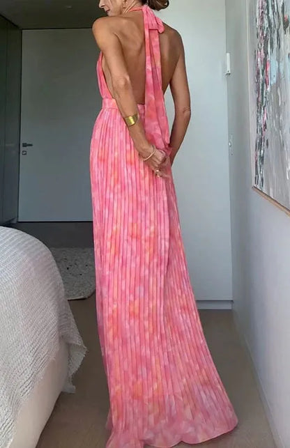 Elegant Deep V Backless Evening Dress