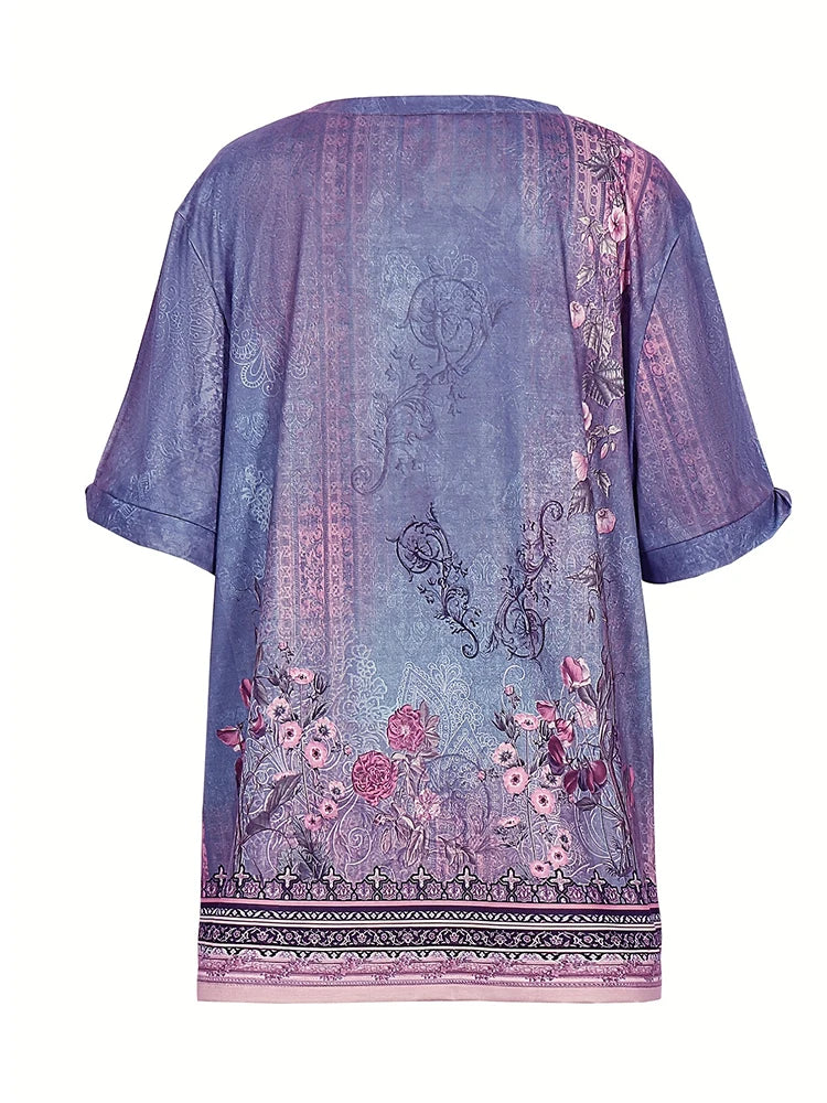 Plus Size Summer Print T-Shirt