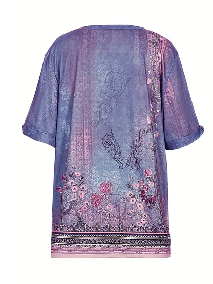 Plus Size Summer Print T-Shirt