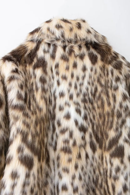 Lapel Luxe Leopard Faux Fur Coat