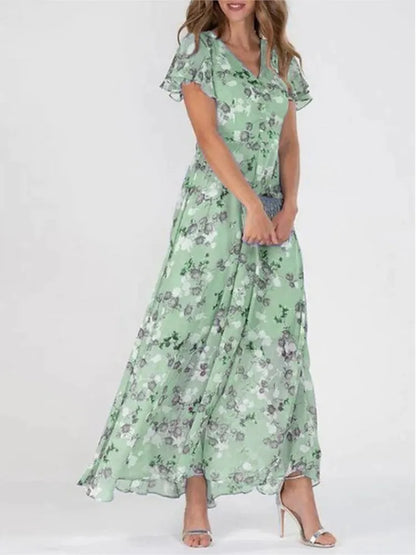 Sweet Blossom Ruffle Maxi Dress