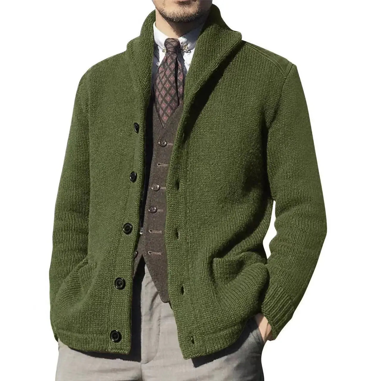 Men's Knitted Sweater Cardigan Casual Warm