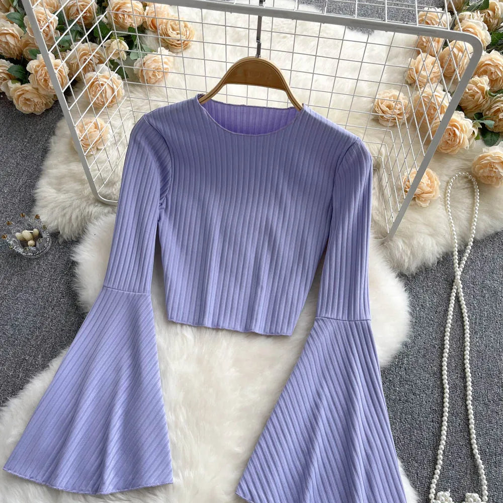 Flare Muse Slim Knit Crop Top