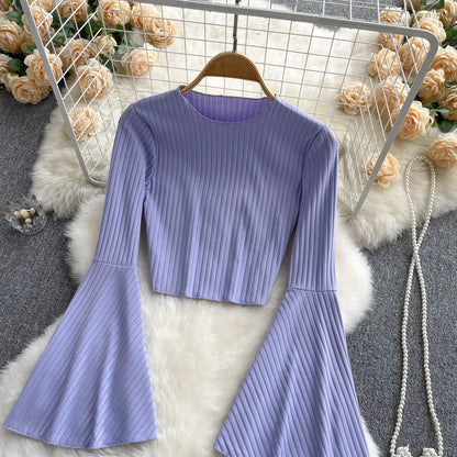 Flare Muse Slim Knit Crop Top