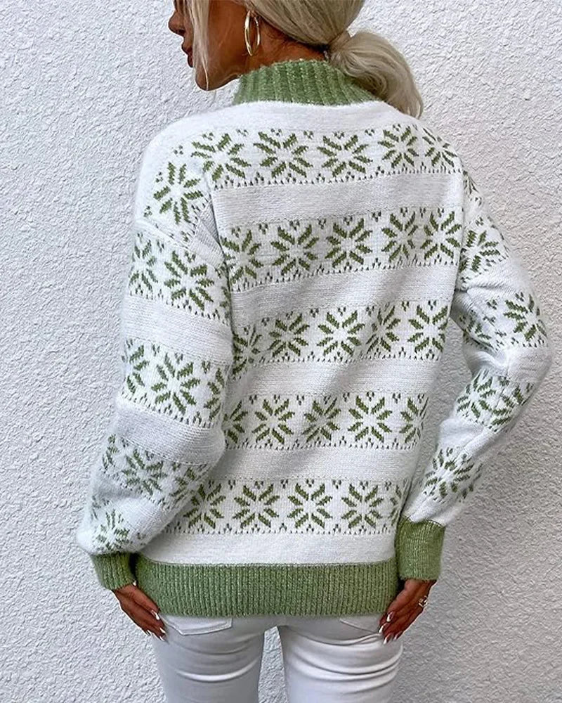 Cozy Half Turtleneck Snow Sweater