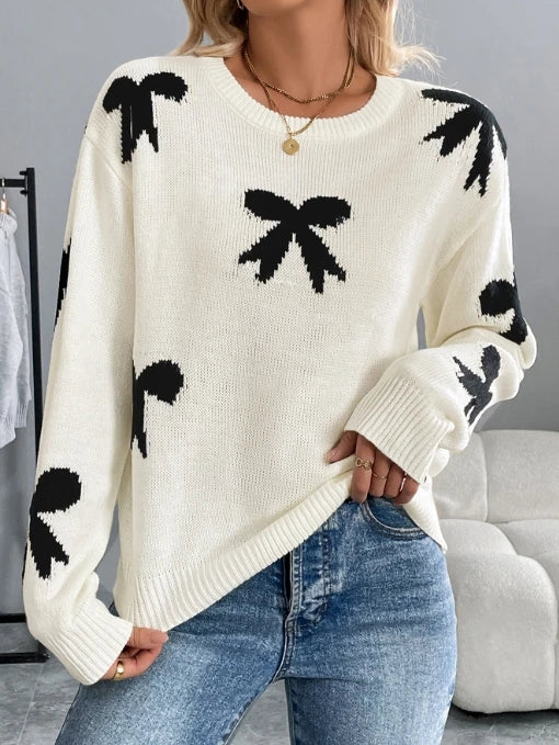 Cozy Bow Vintage Winter Sweater