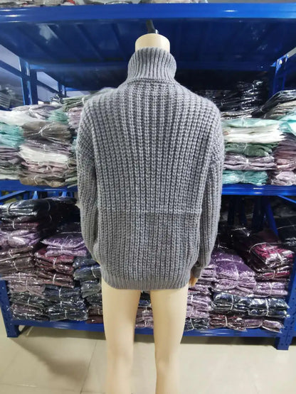 VintageSplice Thick Knit Turtleneck Sweater