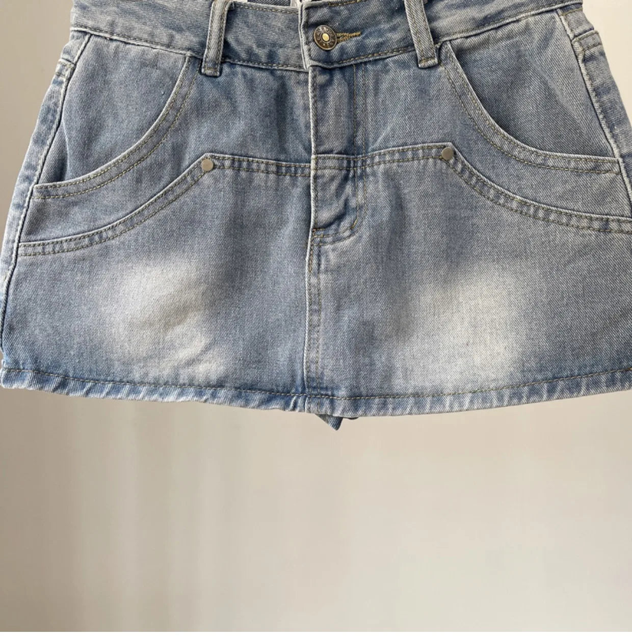 High Waist Denim Mini Skirt