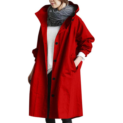 Women’s Long Hooded Trench Coat