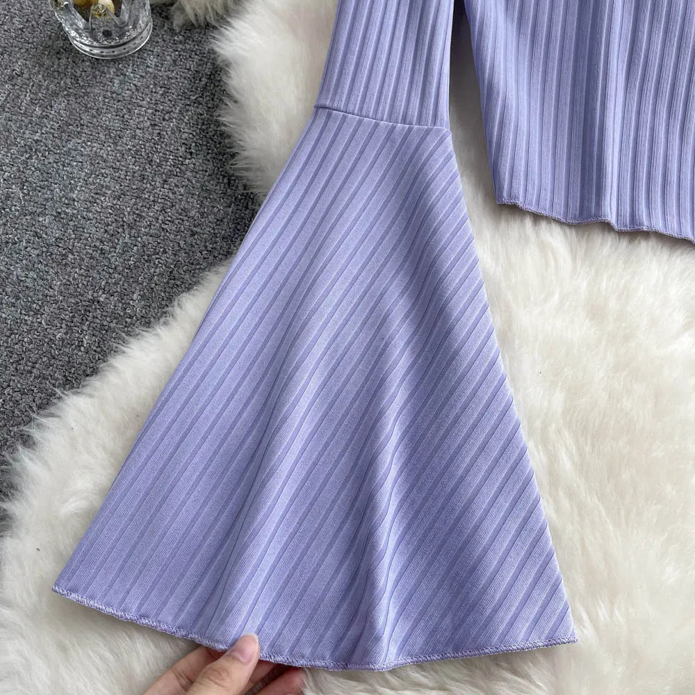 Flare Muse Slim Knit Crop Top