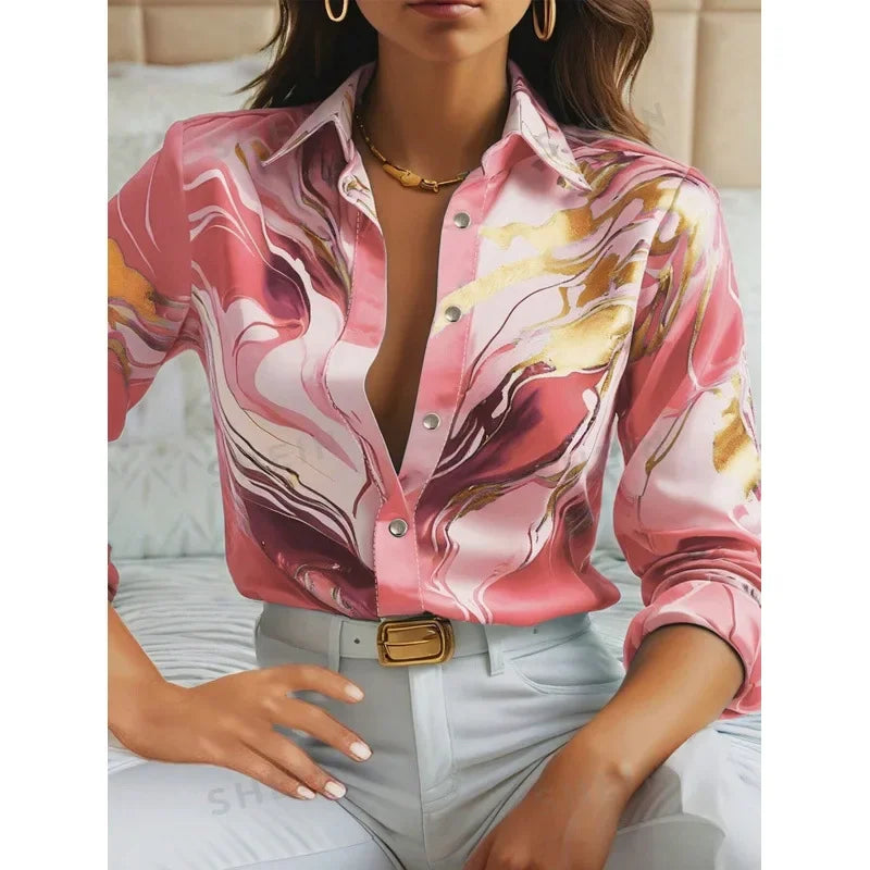 Elegant Marble Print Shirt