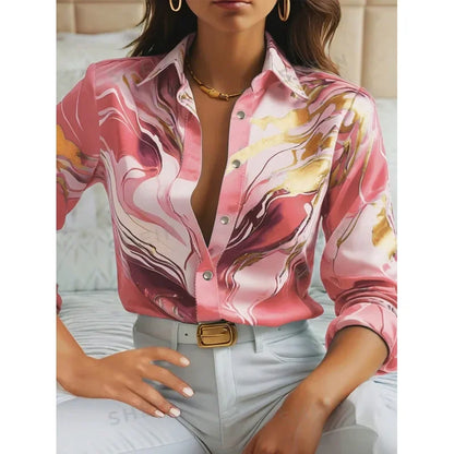 Elegant Marble Print Shirt