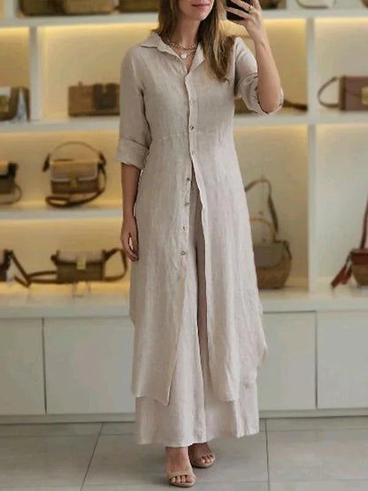 Grace Line Wide-Leg Pant Set
