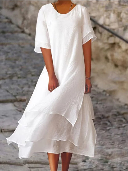 Double Layered Split Sleeve Dress