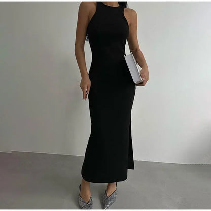 SculptKnit Sleeveless Split Midi Dress