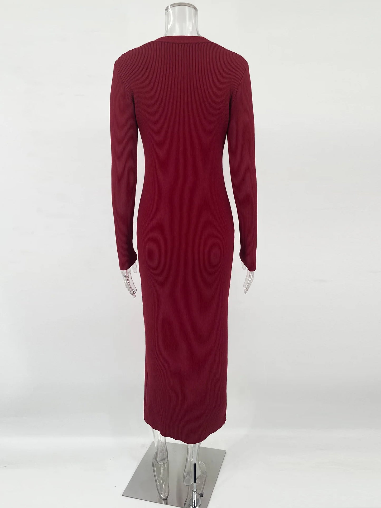 Tossy V-Neck Ribbed Knit Dress
