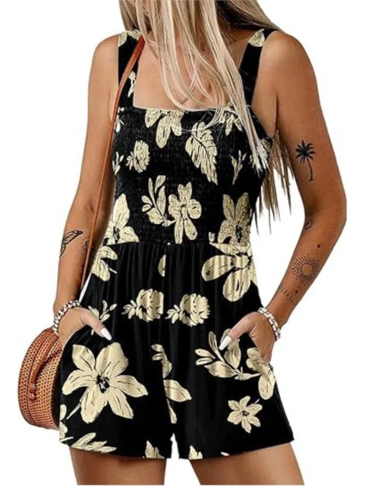 Trendy Square Neck Sleeveless Jumpsuit