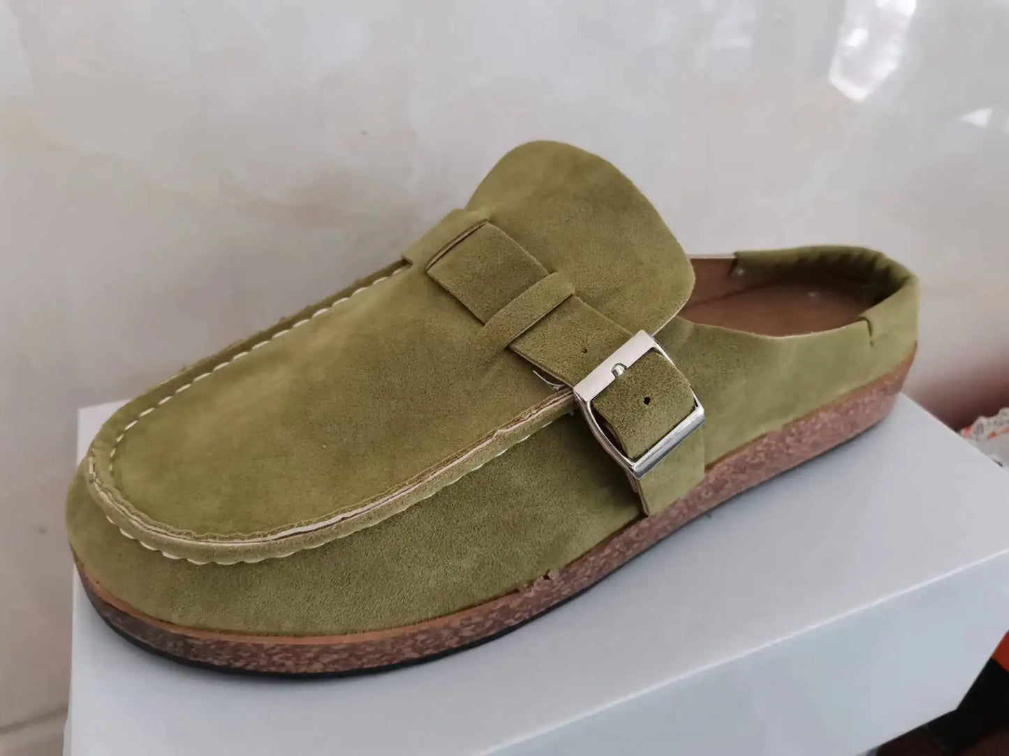 Plus Size Suede Mules