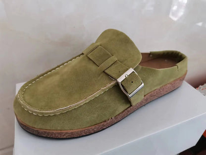 Plus Size Suede Mules