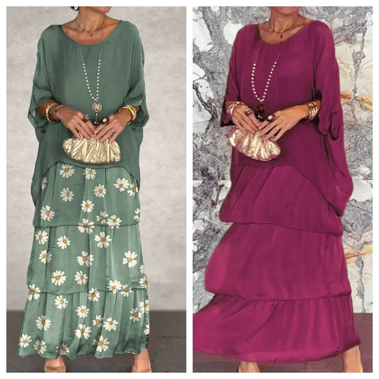 Artistic Loose-Fit Maxi Dress