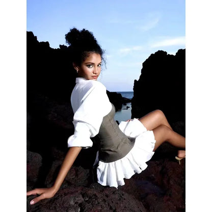 Spicy Charm Colorblock Ruffle Set