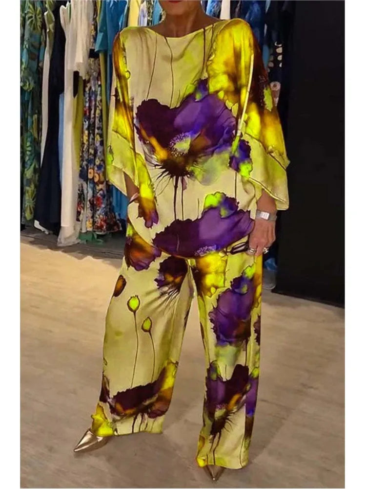 Elegant Satin Trousers Set