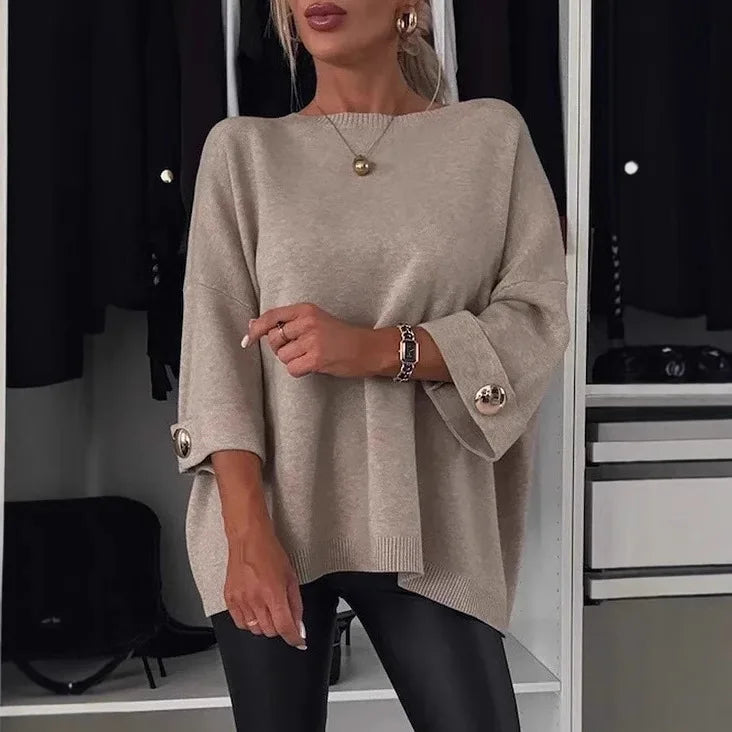 Mod Muse Buttoned Knit Pullover