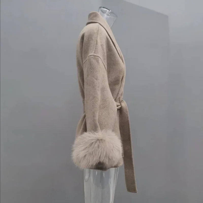Luxury Woolen Fur Jacket