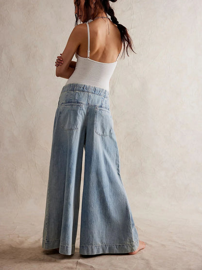 Lace-Up Denim Pants