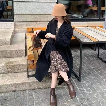 Elegant Woolen Mid-Long Coat