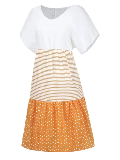 Retro Charm Stripe & Dot Dress