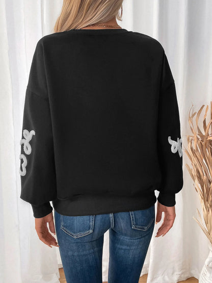 Embroidered Black Cozy Hoodie