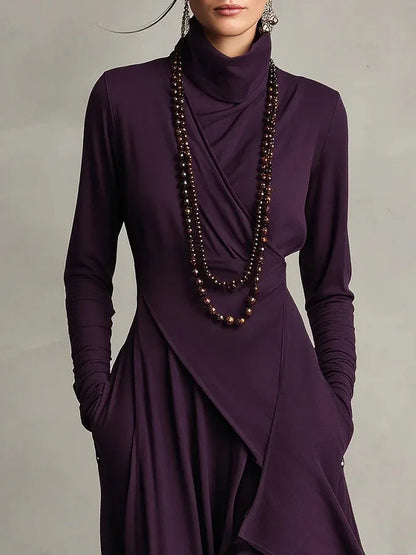 Vintage Turtleneck Pocket Mini Dress