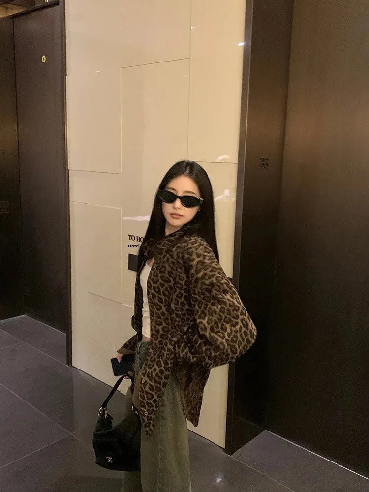 Women’s Leopard Print Shirt Jacket