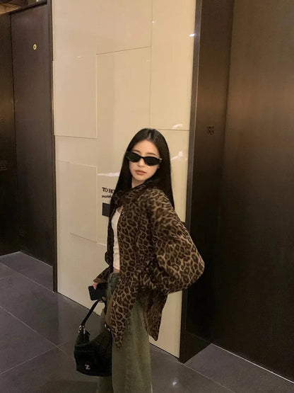 Women’s Leopard Print Shirt Jacket