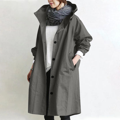 Women’s Long Hooded Trench Coat