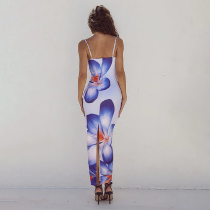 Floral Spaghetti Strap Bodycon Dress