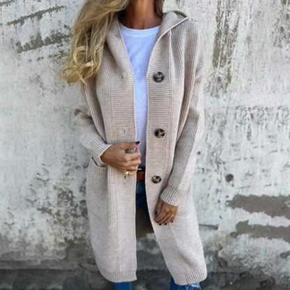 Women's Hooded Knit Sweater Coat